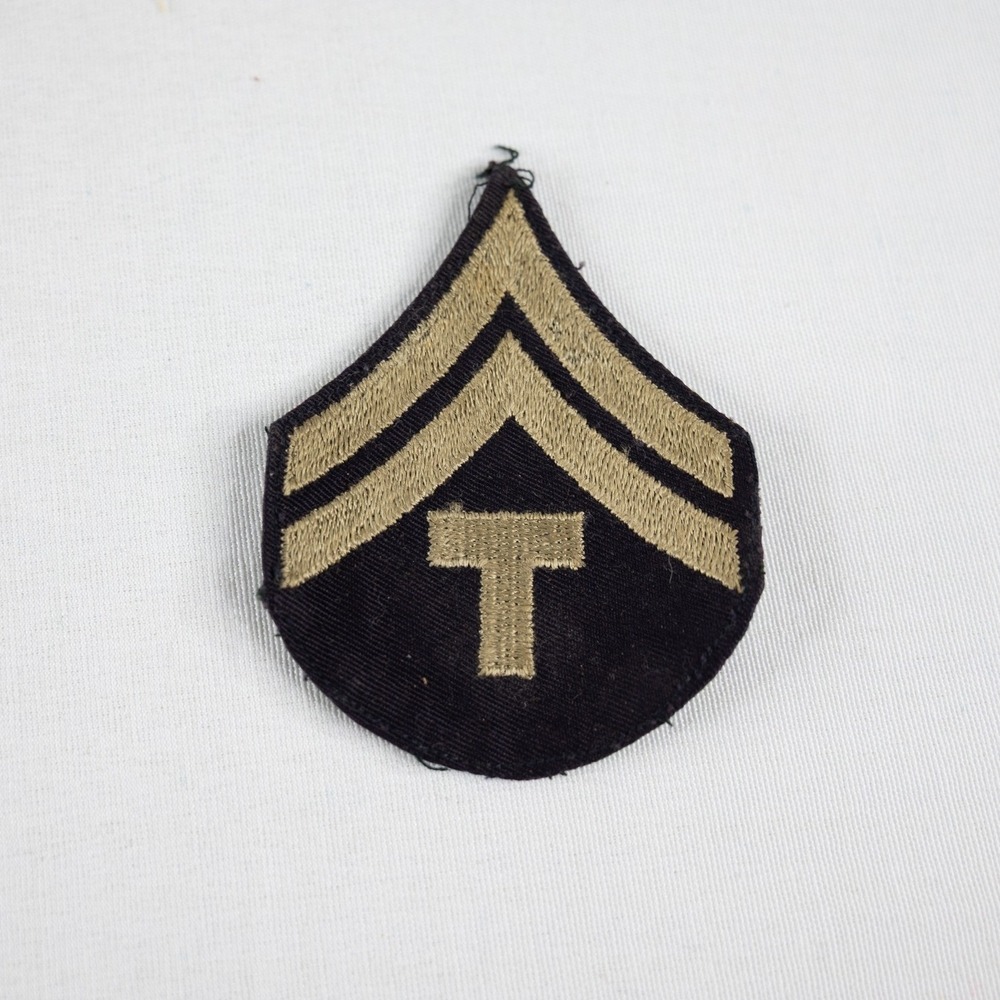 Vintage US Army Technician 5th Grade Rank Patch Black Green WWII era T/5